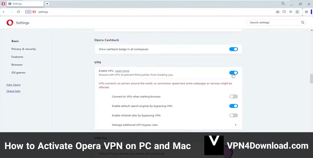 How to Activate Opera VPN on PC and Mac